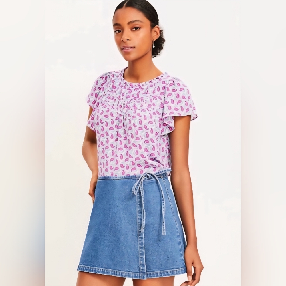LOFT Blue Denim Skirt